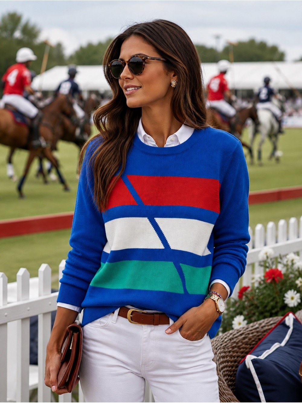 Vintage IZOD LACOSTE Sweater Abstract Retro Crewneck Design Red Blue Teal Large